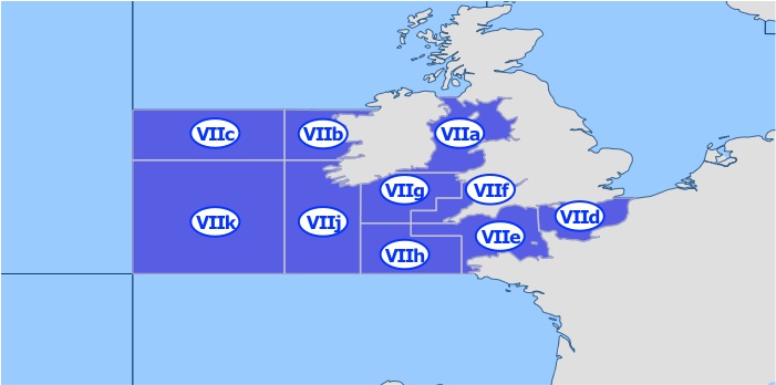 Subzona 27.7 – Mar da Irlanda, Irlanda Ocidental, banco de Porcupine, canal da Mancha Oriental e Ocidental, canal de Bristol, mar Céltico Setentrional e Meridional e Sudoeste da Irlanda - Oriental e Ocidental (Subzona VII)