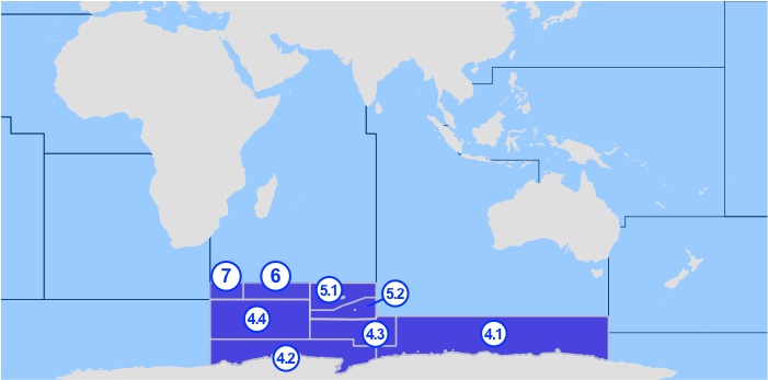 Območje FAO 58 - Antarctic in južni Indijski ocean