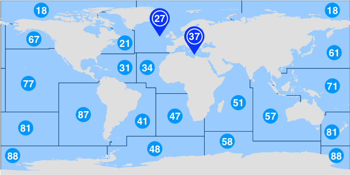 FAO major fishing areas