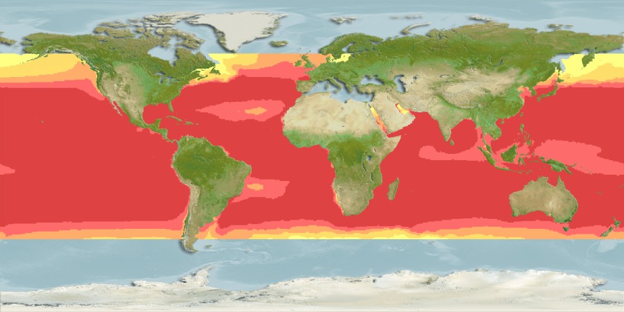 Aquamaps - Computer Generated Native Distribution Map for Thunnus albacares