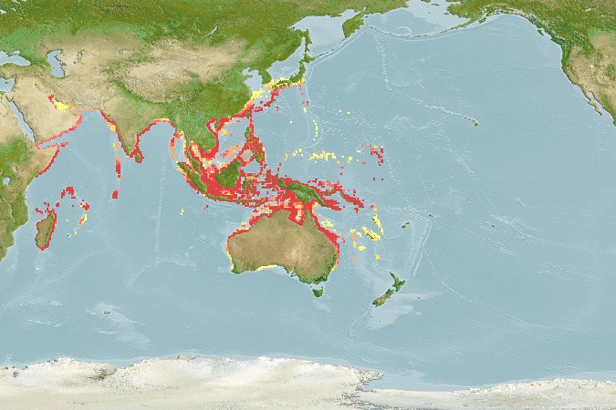 Aquamaps - Computer Generated Native Distribution Map for Selaroides leptolepis