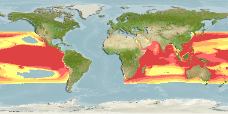 Aquamaps - Computer Generated Native Distribution Map for Alopias pelagicus